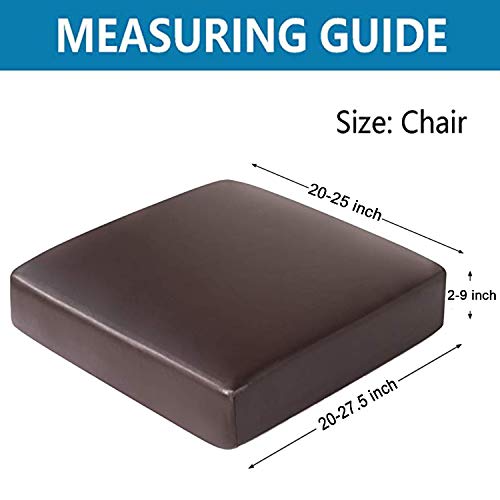 Faux Leather Couch Cushion Covers, Waterproof Sofa Cushion Slipcovers, Elastic RV Chair Seat Covers for Settee Seater, PU Leather Sofa Slipcovers Replacement Living Room (Chair Cushion, Chocolate) - color: Chocolate, size: Chair Cushion