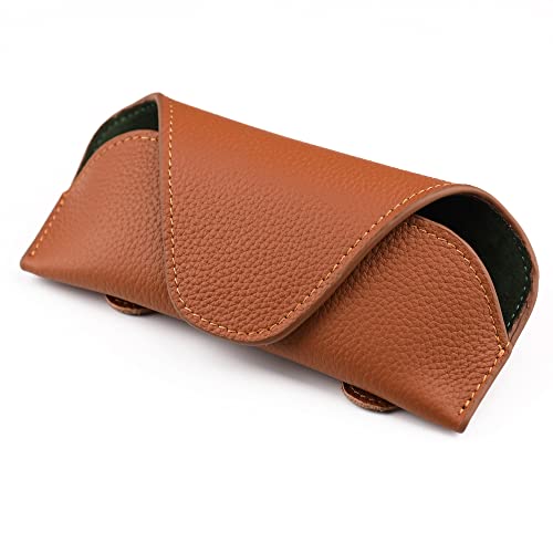 Magnetic Sunglass Holder for Car Visor Clip, Leather Car Glasses Holder, Visor Accessories Eyeglasses Holder Glasses Storage Case (02-Brown) - color: 02-brown