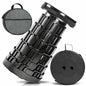 Telescoping Folding Camping Stool, Portable Adjustable Height Outdoor Chair, 1-Second Setup, Compact Lightweight for Camping, Fishing, Hiking (Black) - color: Black