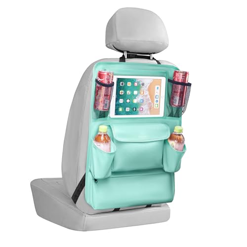 LUCMO Car Backseat Organizer with Touch Screen Tablet Holder,9 Storage Pockets Car Storage Organizer,Protectors Kick Mats Travel Accessories for Kids-Light Blue - color: Sky Blue, size: 1 Pack