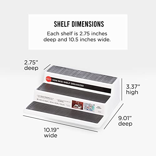 Copco 3-Tier Cabinet Spice Rack Organizer, 10 Inch Tiered Shelf Riser for Kitchen Cabinets, Pantry, and Countertop - Holds Spices, Seasonings, Oils, and Condiments - size: 10-Inch
