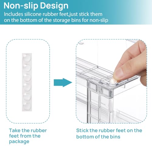 Vtopmart 3 Pack Stackable Storage Drawers, Easily Assemble Clear Plastic Organizer Bins, 1 Wide Drawer and 2 Medium Drawers for Pantry, Kitchen Cabinet, Bathroom, Closet Organization and Storage - style: 1 Wide+2 Medium