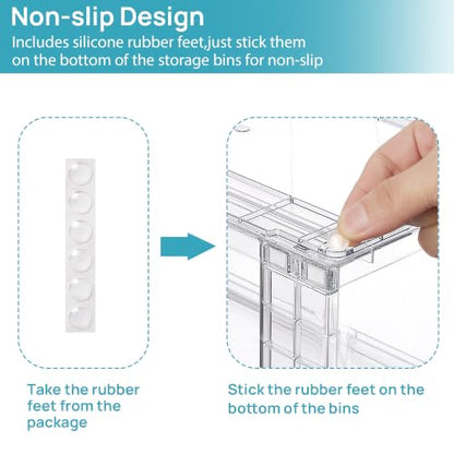Vtopmart 6 Pack Stackable Storage Drawers, Easily Assemble Clear Plastic Organizer Bins, 2 Wide Drawers and 4 Medium Drawers for Pantry, Kitchen Cabinet, Bathroom, Closet Organization and Storage - style: 2 Wide+4 Medium