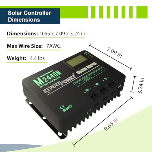 ExpertPower 600W 12V Solar Panel Kit | 600W Mono Rigid Solar Panels, 40A MPPT Solar Charge Controller | RV, Trailer, Camper, Marine, Off Grid, Solar Projects - size: 600W + 40A MPPT