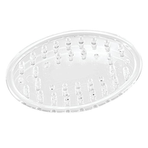 iDesign Plastic Soap Saver, Holder Tray for Bathroom Counter, Shower, Kitchen, 0.5" x 2.25" x 3.25", Set of 2, Clear