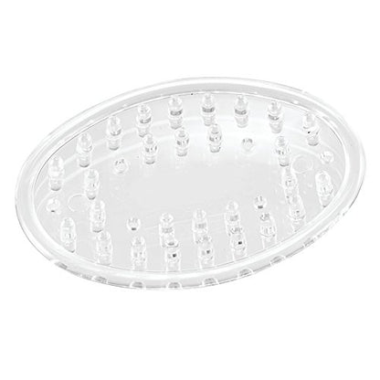 iDesign Plastic Soap Saver, Holder Tray for Bathroom Counter, Shower, Kitchen, 0.5" x 2.25" x 3.25", Set of 2, Clear