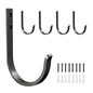 4 Pack Wall Hooks，Metal Hooks Hold up to 22 LB，Hooks Wall Mount for Hanging Towel/Coat/Bag/Keys/Cups，Ideal for Bathroom，Outdoor，Closet，Kitchen, Garage, Black - color: Black