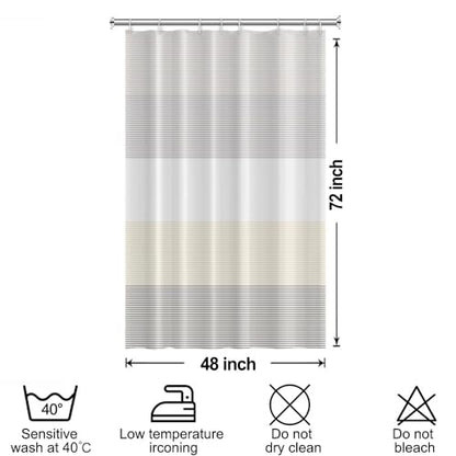 Boho Shower Curtain for Bathroom 48x72 inches White Grey Lines Waterproof Shower Curtain Set with Hooks Bohemian Stripe Fabric Stall RV Shower Curtains - color: Beige, size: 48"W x 72"L (Pack of 1)
