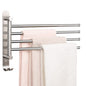 NearMoon Swivel Towel Rack, 13.8" Thicken 304 Stainless Steel 4-Arm Towel Bar, Space Saving Wall Mounted Towel Holder with Hook, Rustproof Swing Out Towel Hanger for Bathroom, Kitchen (Brushed Nickel) - color: Brushed Nickel, size: 13.8 Inch