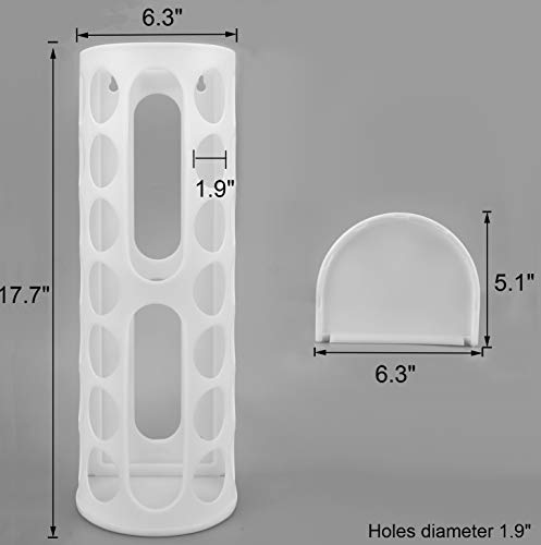 Lunies Grocery Bag Holder - Wall Mount Hanging Trash Bag Organizer for Kitchen (Large Capacity, 2-pack) - color: White 2 Pack