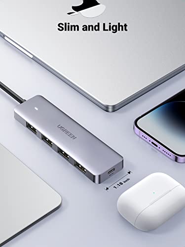 UGREEN USB C Hub - 4 Port USB 3.0 Powered Splitter for Laptops, MacBooks, iPads, Chromebooks, iPhones, Galaxy S23 & More, 2FT - size: 2 FT