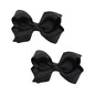 Baby Girl's 2Pcs Cute 3 Inch Pure Color Bow-knot Hair Clip for Photography Travel Daily Life (Black) - color: Black