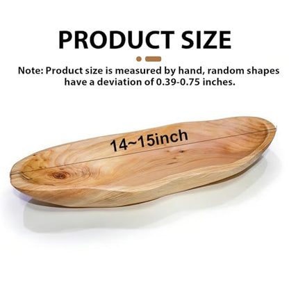 BTEOBFY 15-Inch Wavy Wooden Fruit Bowl - Handcrafted Solid Wood Decorative Basket for Kitchen Countertop - Large Rustic Dough Bowl Centerpiece, Natural Driftwood Decor for Bread & Snacks - size: 15.5 INCH