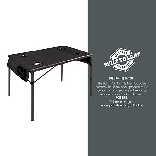 PICNIC TIME NCAA Virginia Cavaliers Travel Table Portable Folding Table, Camping Table, Outdoor Table with Carry Bag, (Black)
