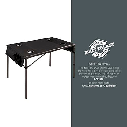 PICNIC TIME NCAA Virginia Cavaliers Travel Table Portable Folding Table, Camping Table, Outdoor Table with Carry Bag, (Black)