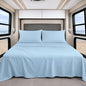 Shreem Linen Luxury 4 Piece Microfiber RV Sheet Set, Deep Pocket Fits Up to 10 inch, Soft, Wrinkle-Resistant, Camper, Travel Trailer Bedding, RV Full XL 48x80, Light Blue - color: Light Blue, size: RV Full XL - 48x80