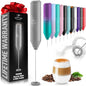 Zulay Kitchen Powerful Milk Frother Wand - Handheld Stainless Steel - Battery Operated Drink Mixer for Coffee, Lattes, Cappuccino, Matcha - Froth Mate Frother Gift - Classic Gray - color: Classic Gray, size: Classic Froth Mate