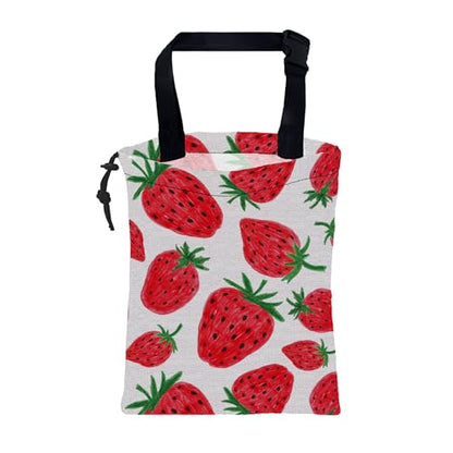 Car Garbage Bag Red Sweet Strawberry Drawstring Car Trash Bag Hanging for Back Seat with Adjustable Buckle Canvas Vehicle Trash Can Easy-to-Install - color: Red Sweet Strawberry