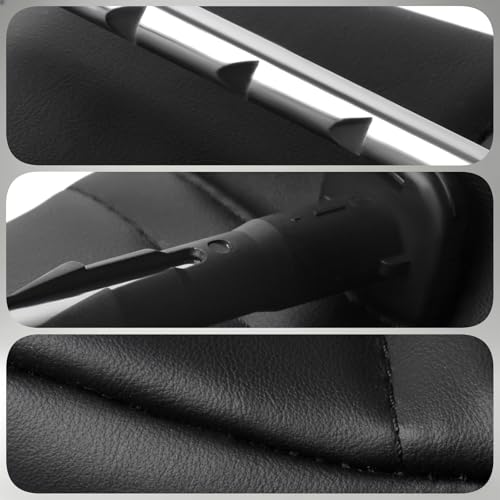 Luxury Memory Foam Head Rest Insert 150mm Hole Distance, Scratch-Resistant Black Faux Leather Pillow with Posts for Custom Van RV Modification, Secure Aesthetic Mount