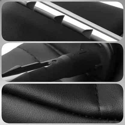 Luxury Memory Foam Head Rest Insert 150mm Hole Distance, Scratch-Resistant Black Faux Leather Pillow with Posts for Custom Van RV Modification, Secure Aesthetic Mount