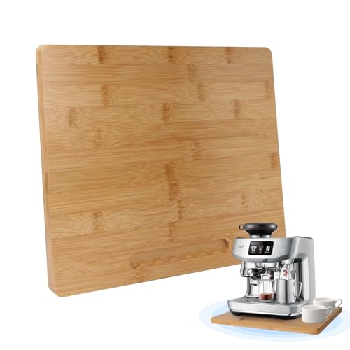 Bamboo Sliding Appliance Tray,Coffee Maker Slider Tray with Rubber Wheels, Countertop Pull Out Organizer for Coffee Machines,Air Fryers and Other (Natural, Medium-Wide(13”W x 10.5”L)) - size: Medium-Wide(13”W x 10.5”L)