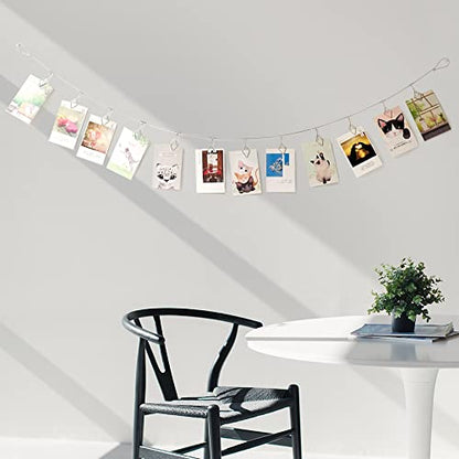 TFu Wall Hanging Photo Display, DIY Picture Photo Frame String with 12 Clips for Hanging Photos Notes and Artworks … - size: Rhombus clip