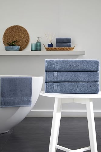 Ozdilek 4-Piece Bath Towels, 27x54 100% Turkish Cotton, Luxury Quick Dry, Extra Large, Fade-Resistant, Eco-Friendly, Spa Towel, Comfortable (Ocean Blue) - color: Ocean Blue