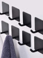 Adhesive Towel Hooks for Bathrooms, 8 Piece Towel Hooks for Hanging Hat Robe Coat, Stick on Hooks for Kitchens, Strong Self-Adhesive No Damage Sticky Hook, Black - style: S-Black-45°