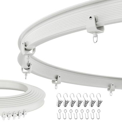 Flexible Bendable Ceiling Curtain Track, Mount for Curtain Rail with Curtain Tracks System, Room Divider, Curtains Rod, RV Ceiling Track, 9.8 FT/ 3 M, White - color: White, size: 3 M/ 9.8 FT