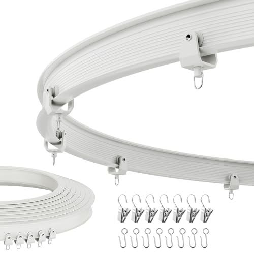 Flexible Bendable Ceiling Curtain Track, Mount for Curtain Rail with Curtain Tracks System, Room Divider, Curtains Rod, RV Ceiling Track, 9.8 FT/ 3 M, White - color: White, size: 3 M/ 9.8 FT