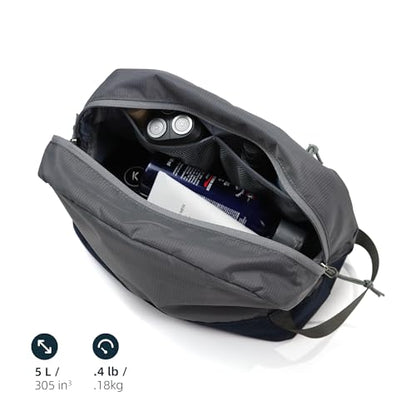 Travel Toiletry Bag 5L, Compact Travel Organizer with Waterproof TPU Wet/Dry Compartment - color: Ash Grey, size: 5L