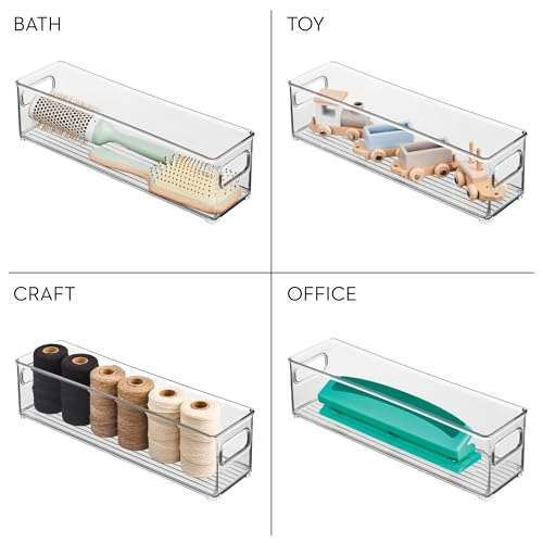 iDesign Stackable Fridge Bin with Handles, Set of 6, Clear | Ideal for Freezer or Pantry, Made in USA - style: Pack of 6