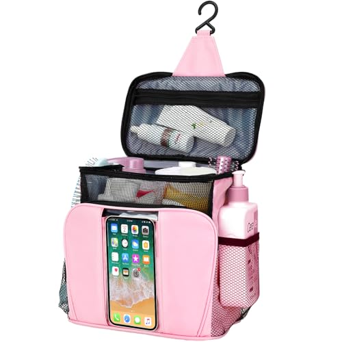 College Dorm room Essentials for Girls, Quick Dry Mesh Shower Caddy, Travel Cruise Ship Essentials,Travel Toiletry Bag for Women, Large Makeup Organizer for Full-Sized Toiletries Gifts for Women - color: Pink