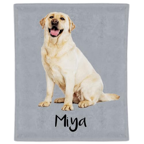Personalized Dog Blanket with Name Photo, Custom Flannel Throw Gifts | Custom pet blanket, for dog/cat lovers, Couch/bed decor, 4 sizes: 30x40, 40x50, 50x60, 60x80 in, Ships next day, Made in USA - color: Style 4