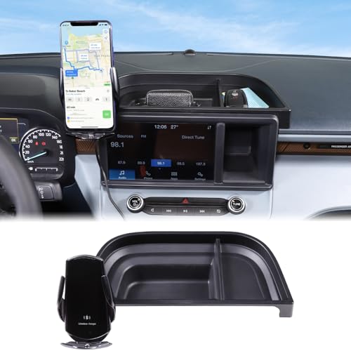Aunginsy Center Console Dash Storage Tray Compatible with Ford Maverick 2022 2023 2024 Dashboard Multi-Functional Phone Holder Storage Box Organizer Tray Insert with Mobile Phone Mount Accessories - size: Type D