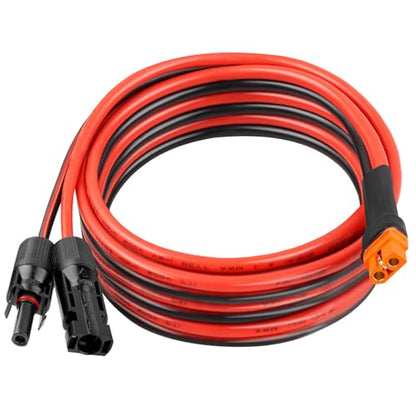 10AWG 15FT Solar to XT60i Extension Cable 3 6 10 35 50 75 100FT Heavy Duty Adapter Cable Connector to XT60i Wire for Portable Power Station, Solar Panel, RV, Battery, Renewable Energy Applications - size: 15FT