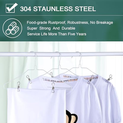 (50PCS) Stainless Steel Laundry Clothes Pins Heavy Duty Outdoor, Clothespins for Hanging Clothes, Metal Clips, Metal Snack Bag Chip Clips for Food Packages, Mini Clothes pins - size: 50pcs small size Clothes Pins
