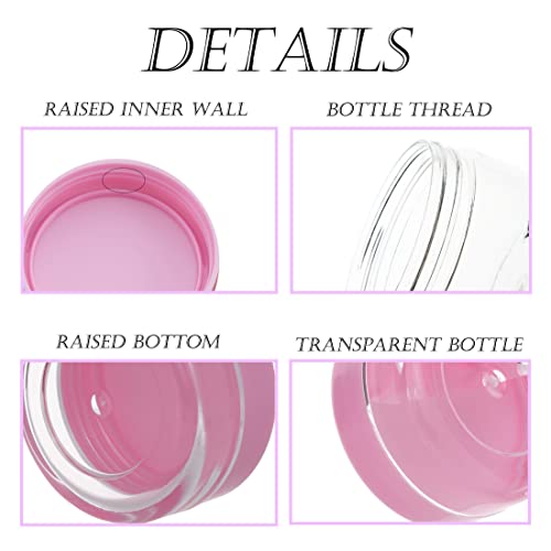 5 Gram Sample Containers with Lids, Mini Makeup Containers, Empty Plastic Travel Cosmetic Containers with Labels(50 Count, Pink Lid) - color: Pink