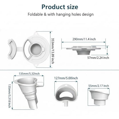 3-Piece Set: Silicone Flour Funnel & Bowl Cover for KitchenAid Mixer 4.5-5 Qt Tilt-Head, Splash Guard Lid with Foldable Measuring Cup for Dough Proofing & Mixing, KitchenAid Mixer Accessori (White） - color: White