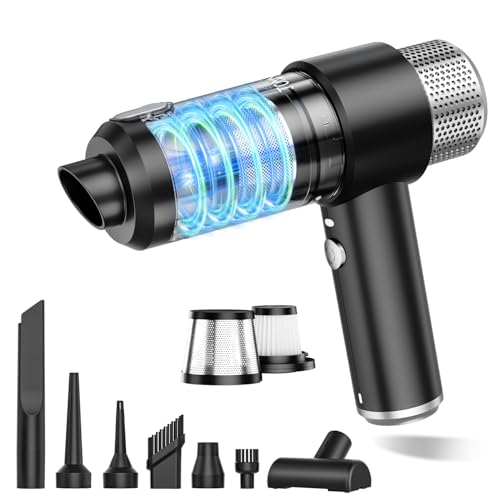 JONYJ Handheld Car Vacuum Cleaner, 16000PA Hand Held Vacuum Portable Cordless, 2 in 1 Air Duster and Vacuum Cleaner with LED Light, Multi-Nozzles, 120W High Power Mini Vacuum for Home, Pet, Office