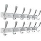 SKOLOO Coat Rack Wall Mounted - 6 Hooks, Pack of 2, Heavy Duty, Stainless Steel, Metal Wall Hanger, Sturdy Coat Hooks for Hanging Coats, Jacket, Clothes, Hat, Cold Light Silver - color: Matte Silver, size: 6 Hook(2 Pack)