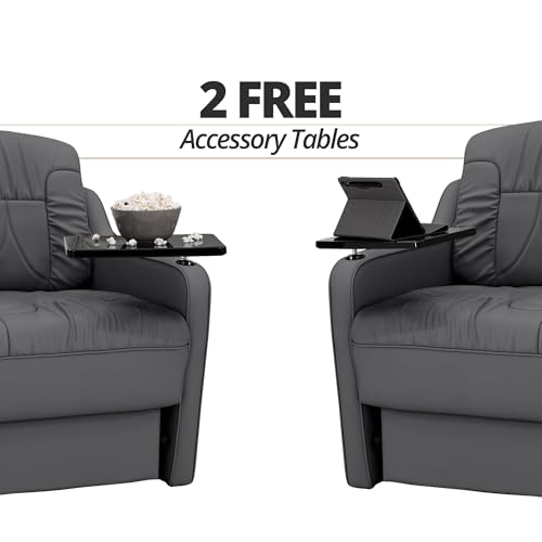 De Leon Console DX RV Sofa Bed, 78" Wide, Ultimate Leather, Charcoal - color: Charcoal, size: 78"