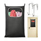 Hanging Laundry Hamper, Over the Door Laundry Hamper with Wide Opening and Full-Length Zipper, Easy Storage & Access, Space Saving for Bathroom, Bedroom, Dorm, Travel (Black)