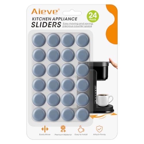 Aieve Appliance Slider, 24 Pcs Small Appliance Rollers Kitchen Gadgets, Self Adhesive Caster Wheels Kitchen Finds Home Must Have Countertop Accessories for Mixer Coffee Maker Air Fryer - size: 24Pcs