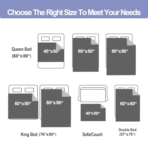 YISURE Reversible Bed Throw Blanket Water Proof and Stain-Proof, Queen Size 80"x60" (Slate Grey/Cool Grey), Leakproof, Soft Repellant Bed Cover for Couches Sofa and Mattress, Washable and Reusable - color: Slate Grey/Cool Grey, size: 80x60 in