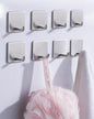 8 Pack Adhesive Wall Hooks, Self-Adhesive Hooks for Bathroom, Door Back Stick-On Towel Hooks, Hanging Coat Hat Key Washcloths Aprons Oven Mitts for Kitchen Shower Garage Home, Silver - style: S-Silver-45°