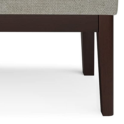 SIMPLIHOME Carlson Small Ottoman Bench - 27 inch Wide Upholstered Woven Fabric Rectangle Ottoman in Greige, Mid Century Modern Bench for Bedroom, Entryway or Living Room with Padded Seat - color: Greige, style: Small Ottoman Bench