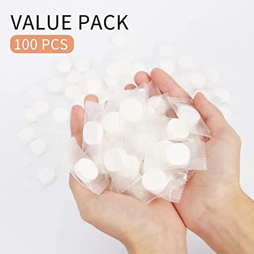 Classycoo Compressed Towel 100 PCS Mini Tablets Disposable Portable Face Towel Cotton Coin Tissue for Travel, Camping, Hiking, Sport, Home Hand Cloths&Other Outdoor Activities (Blue) - size: 1 Count (Pack of 100), style: Large (Blue)