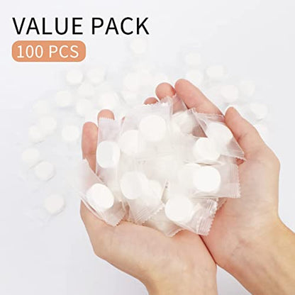 Classycoo Compressed Towel 100 PCS Mini Tablets Disposable Portable Face Towel Cotton Coin Tissue for Travel, Camping, Hiking, Sport, Home Hand Cloths&Other Outdoor Activities (Blue) - size: 1 Count (Pack of 100), style: Large (Blue)