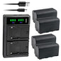 Kastar 4-Pack NP-F750 / NP-F770 Battery Charger, Compatible with Lilliput A7S 7", A7S-B 7", H7 7", H7S 7", Q7, A11 10.1", A12 12.5" IPS 4K HDMI Monitor, 8.4V 800mA(x2) Output, Black - size: 1 Charger + 4 Batteries